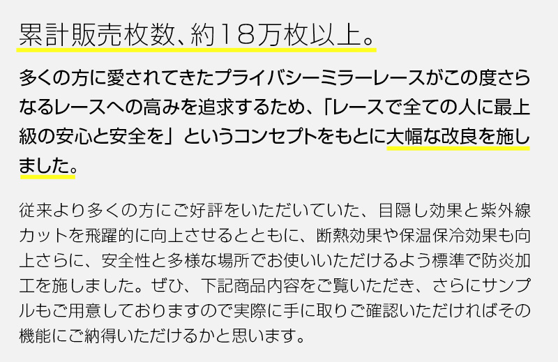 ミラーレースカーテンシェード「プライバシープリマ」｜カーテン通販