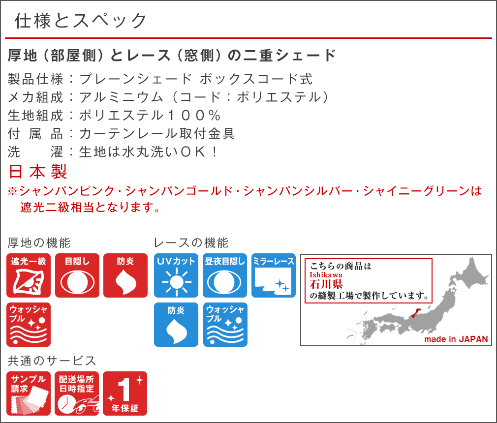 ダブルシェード(ツインシェード)仕様と詳細