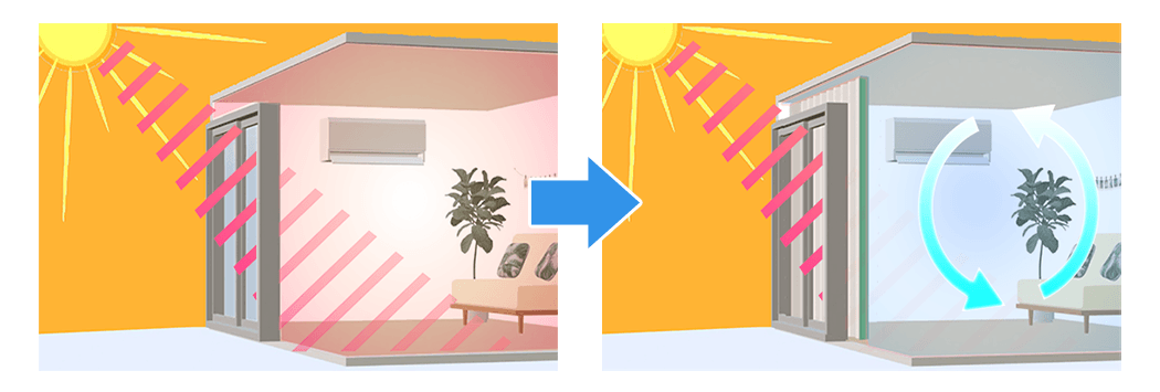 カーテンを変えることで節電対策に繋がります。