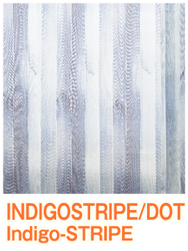 INDIGOSTRIPE/DOT ストライプ柄レースカーテン