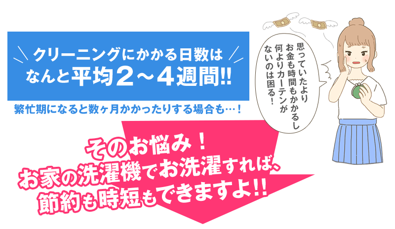 クリーニングにかかる日数は平均2~4週間!お家でお洗濯すれば節約&時短に!
