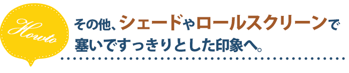 その他、シェードやロールすくyリーンで夫妻ですっきりとした印象へ。